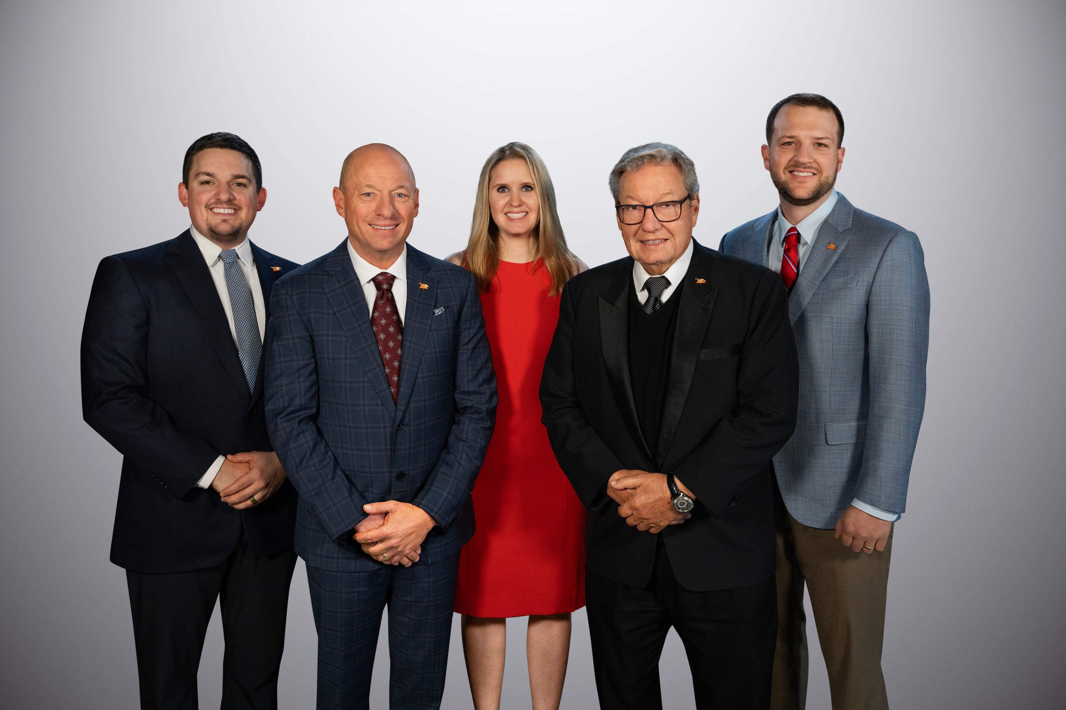 All members of the Wanek Family, left to right: Cameron Wanek, Todd Wanek, Laura Forsythe, Ron Wanek, and Travis Wagner.