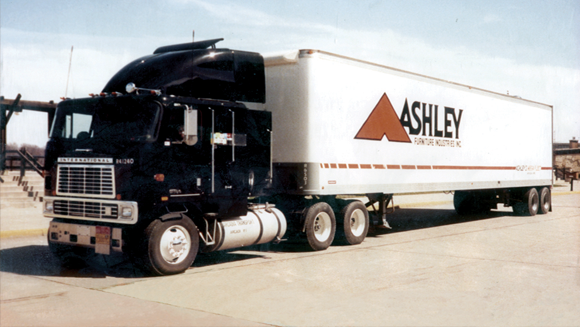 Old Ashley truck parked in the street.