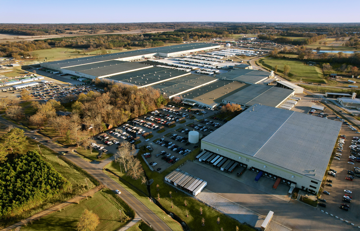 Aerial view of Ecru facility